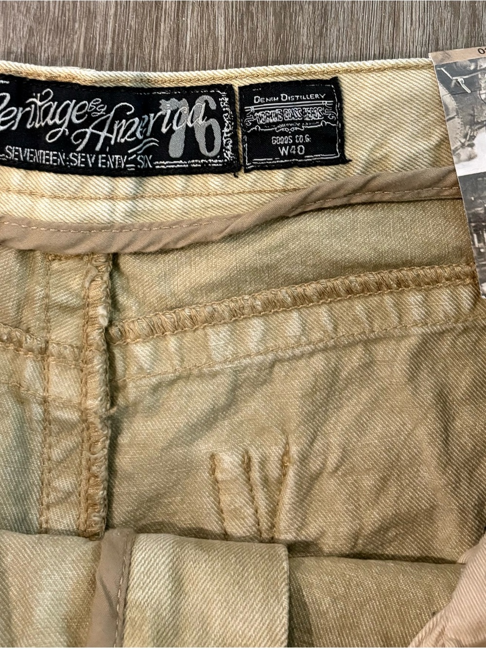Men's Distressed Denim Shorts by Heritage by America 1776 size 40-New - Picture 4 of 9